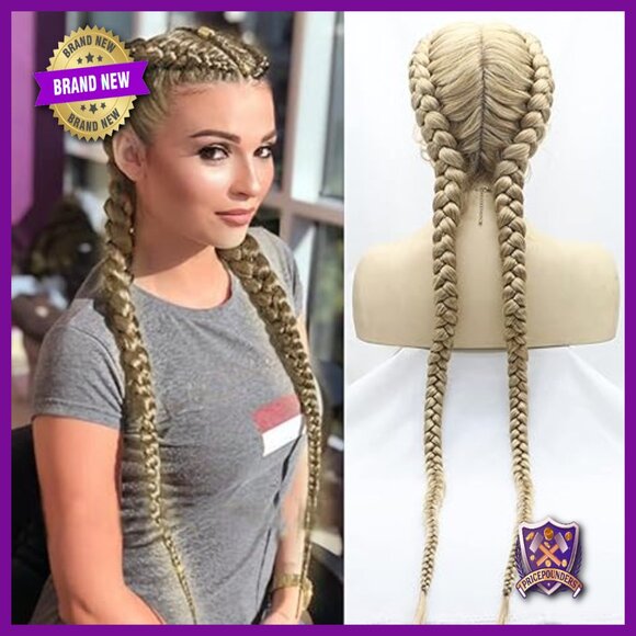 32-Inch Full Lace Front Box Braid Wig with Baby Hair, Heat Resistant main image 6
